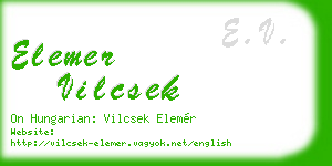 elemer vilcsek business card